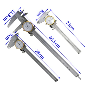 0-150mm 200/300mm Quadrante Pinza in Metallo Vernier Caliper Con Indicatore a Quadrante, in acciaio Inox/Acciaio al Carbonio Strumenti di Misura Calibro Micrometro