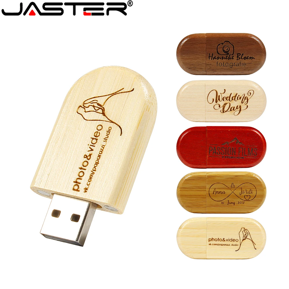 Gratuito Logo Personalizzato in Legno USB Flash Drive 128GB JASTER di Nozze Regali di Pen Drive da 64GB, 32GB, 16GB Pendrive Chiavetta di Memoria del Disco di U 8GB 4GB