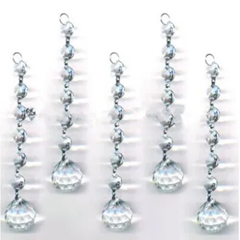 20 Catene Di Cristallo Perline Catene+Vetro Appeso Prisma Palla Per Il Matrimonio La Casa Decorazione Albero Di Natale