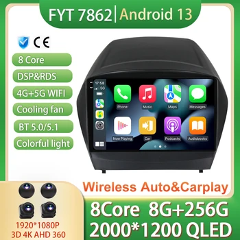 256GB Android 13 autoradio Per Hyundai Tucson 2 LM IX35 2009 - 2015 Stereo Multimedia Video Player Stereo GPS DSP Carplay DVD