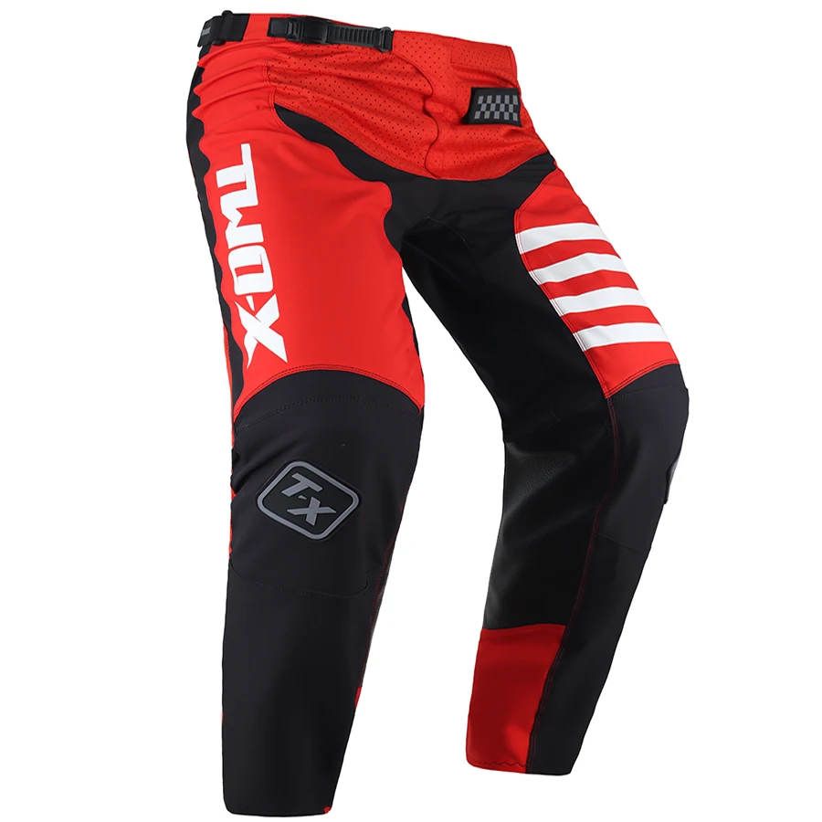 Spedizione gratuita Nero/Rosso di Mountain Bike in Discesa Pantaloni MX Bicicletta BMX Riding DH MTB Pantaloni Motocross Racing Pant