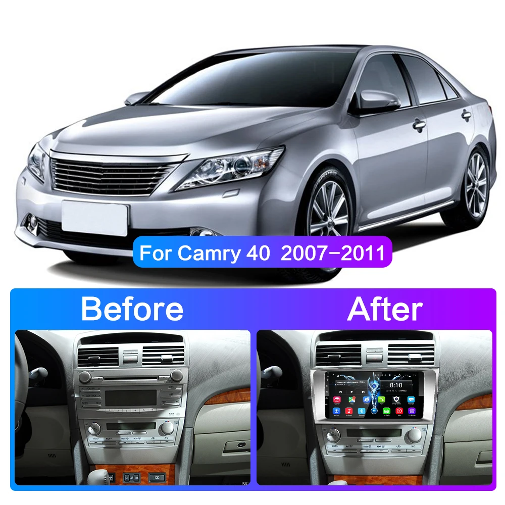 Android 11 autoradio Multimedia Video Player per Toyota Camry 7 XV 40 50 2006-2011 Navigatore Head Unit Carplay 2 DIN Stereo