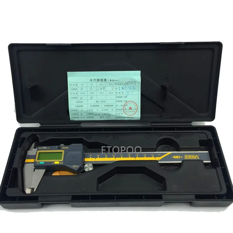 0-150mm 6inch mm 200 mm 300 mm 0,005 mm TERMA ABS Origine Digitale Pinza IP54 acqua a prova di elettronica vernier caliper micrometro calibro