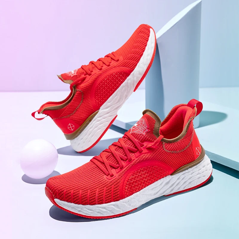 ONEMIX 2023 cuscino rosso scarpe da ginnastica Scarpe da Corsa per gli Uomini Traspirante, resistente all'Usura camminare formazione fitness, scarpe da jogging donna