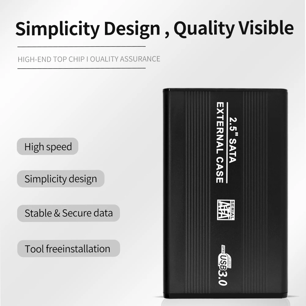 TISHRIC 5 gbps 10 TB Alta Velocità HDD Caso di disco Rigido Esterno Optibay Custodia USB 3/2 Sata a USB da 2,5 Pollici Disco Rigido in Caso di HDD Box