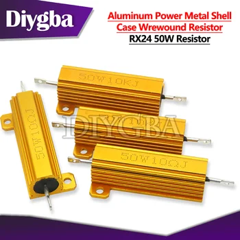 50W Alluminio Power Metal Shell Caso, Resistenza Wirewound 0.01~100K 1 2 3 5 6 8 10 100 150 1K 10K 100K ohm DIYGBA RX24 resistenza