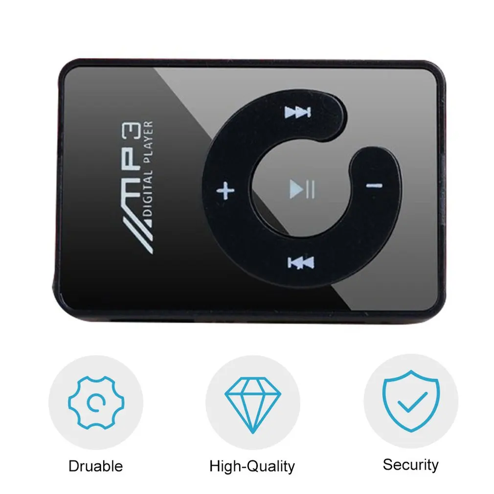 Mini Specchio Portatile Clip MP3 Player Musica Supporto Micro Carta di TF di Walkman Moda Hifi MP3 Per gli Sport all'Aperto