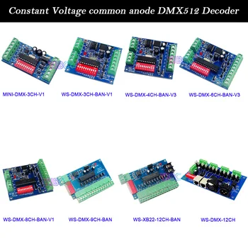 5V 12V 24V LED DMX512 Decoder 3CH 4CH 6CH 8CH 9CH 12CH Canali DMX512 Scheda Controller RGB RGBW DMX Decoder Per le luci a LED lampada