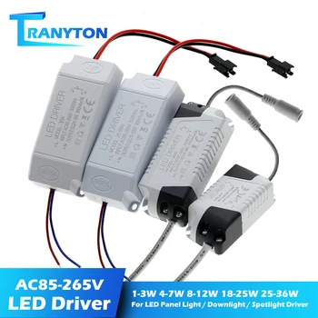 Alimentatore LED 1W-36W 300mA Driver Adattatore AC85-265V Illuminazione Trasformatore Per la Luce di Pannello del LED Downlight