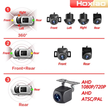 Auto Vista Posteriore della Fotocamera AHD 1080P 720P NISC/PAL 360° anteriore, posteriore sinistro e destro Panoramico, Telecamera per auto lettore multimediale Android