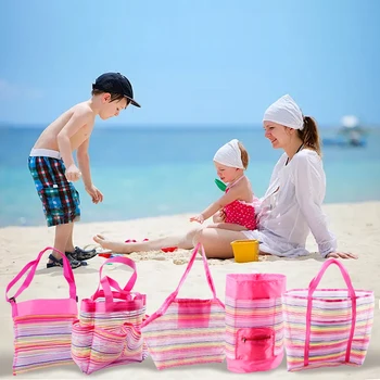 Bambini Spiaggia Borsa Di Maglia All'Aperto Per Bambini Giocattoli Per Bambini Borsa Da Spiaggia A Maglia Larga Di Stoccaggio Sacchetti Di Sabbia Via Spiaggia Organizzatori Netto Sacchetti Della Spesa