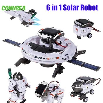 Creative 6 In 1 Robot Solare Auto Nave Spaziale Giocattoli Tecnologia Scienze Kit Solaire Energia Gadget Tecnologico Scientifico Toy Boys