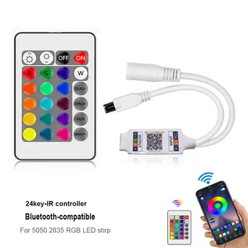 DC12V 4 pin RGB Controller di Musica BT Smart APP Controller 24-key IR o Bluetooth compatibile con APP di controllo Per la striscia di RGB LED 