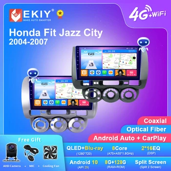 EKIY T7 Android Auto Radio Per Honda Fit Jazz Città 2004 - 2007 Stereo di Navigazione di GPS di Multimedia Video Player Carplay 2din DVD HU