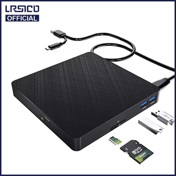 Esterno, Unità Ottiche Rom Dvd Portatile Lettore CD Rw Bruciatore Con SD/TF Card Reader USB 3.0 Per PC Desktop e Laptop Linux