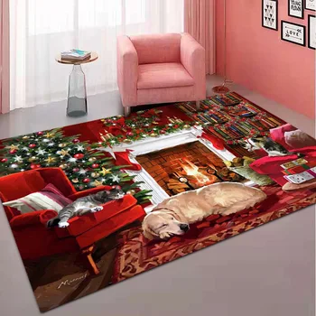 Europei e Americani di Natale tappeto decorativo stampato tappeto camera da letto salotto all'aperto della decorazione albero di Natale pastiglie