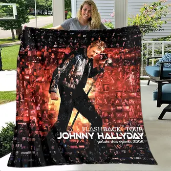 Francese rock Johnny Hallyday stampa coperta coperta da picnic vintage coperta home viaggi regalo di compleanno da letto coperta sottile coperta