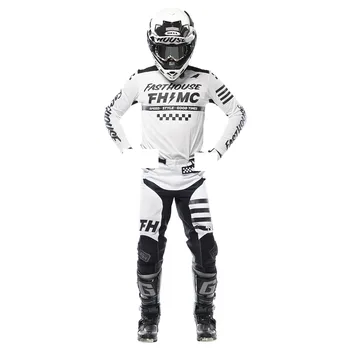 FXR Podio Bianco Moto MX Jersey Set Dirt Bike Motocross Ingranaggio ATV Moto Combinata Off Road Maglia E Pantalone