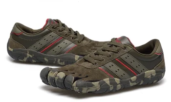 Gli uomini del cuoio Genuino 5 dita mens scarpe slip-resistente microfibra traspirante 5 dita a piedi scarpe da trekking tempo libero sneakers
