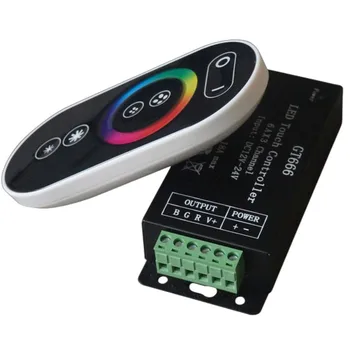 GT666 RGB LED Striscia LED Controller wireless RF Telecomando Touch DC 12V 24V 18A 3 canali Luci Nastro Dimmer