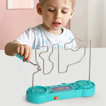 I bambini di Collisione Scossa Elettrica Giocattolo Istruzione Elettrico Touch Maze Game Party Gioco Divertente Esperimento di Scienza Giocattoli per Bambini Regalo
