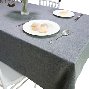 Imitato Tovaglia di Lino Grigio Khaki tavolo di cucina Decorativa Tavolo Rettangolare Coperchio Tè Panno tavolino per salotto