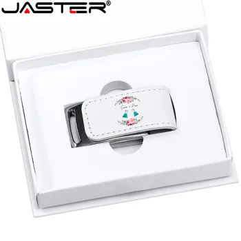 JASTER Logo Personalizzato Per USB 2.0 Flash stick USB da 64GB, 32GB di 4GB 8GB 16GB Pendrive in Pelle Usb+contenitore di Regali(Oltre 10pcs Free Logo）
