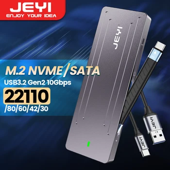 JEYI 22110 M. 2 NVME NGFF Custodia, USB 3.2 Gen2 di Tipo C, da 10 SSD di Sostegno per i Casi di M&B+M Tasti 2230/42/2260/2280 Con Cavo Piatto