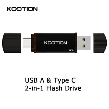 KOOTION U209 32GB 64GB 128GB USB Type-C Unità di memoria Flash Pen Drive USB + USB C Pendrive OTG per Smartphone Android Computer Portatile