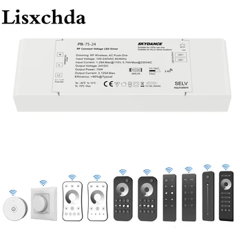 LED Driver Dimmable di CC di 12V 24V 75W Wireless 2.4 G RF Remote Control Push Dimmer a Tensione Costante Luce 12 Volt LED Dimmer Driver