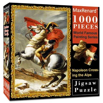 MaxRenard Jigsaw Puzzle 1000 Pezzi per Adulti Napoleone che valica Le Alpi di Carta ecologica Regalo di Natale Giocattolo