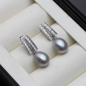 Nuova Moda clip orecchino d'acqua dolce naturale della perla orecchini in argento sterling 925 per le donne