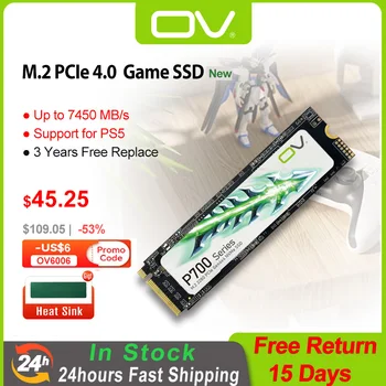 OV 7500MB/s NVMe M. 2 SSD 2280 4 TB 2 TB 1 TB 512GB PC Gamer M2 PCIe Gen4 4.0 HD Interno del Disco Rigido del Vapore Ponte Dissipatore PS5 Notebook