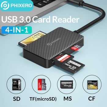 PHIXERO USB 3.0 di Tipo C 4 1 5 gbps SD Lettore di schede di Memoria Compact Flash Smart Card Scheda di TF CF MS 15cm di Cavo per il computer Portatile PC Mac