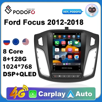 Podofo Android 11 a 9.7 pollici di Schermo Verticale Stereo per Ford Focus Lettore Multimediale 2Din Navigatore Stetreo Altoparlante