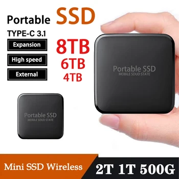 Portatile SSD 500GB 1TB 2TB 4 TB, 6 TB 8 TB USB 3.1 Type C disco Rigido Esterno di Archiviazione a Stato Solido Mobile Dischi Per Desktop e Laptop