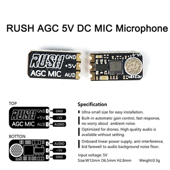 RUSH AGC 5V DC MIC Microfono Per RUSH TANK Mini FPV RC Drone Trasmettitore VTX