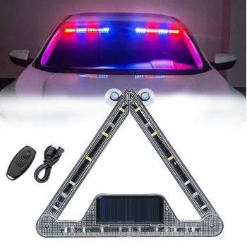 Solare LED Strobo Polizia Luci Per Auto di Emergenza Grill Avviso Lampada 18 led Parabrezza Anti Collisione Luce di Accessori per Auto
