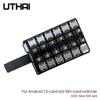 T13 12 Slot per Scheda SIM Adattatore Multi-Lettore di schede di SIM Verde (Per l'IPhone) e Android Mini SIM Nano Sim Card in omaggio l'Interruttore di Riavvio