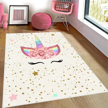 Unicorn per bambini camera da letto tappeto cartoon decorazione tappeto camera da letto salotto all'aperto della porta di piano stampato pad tappeto