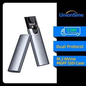 UnionSine Dual Protocollo 10Gbps M. 2 NVMe/NGFF SSD SATA Caso HDD Box M. 2 SSD Esterno USB 3.0, Custodia per 2230 2242 2260 2280