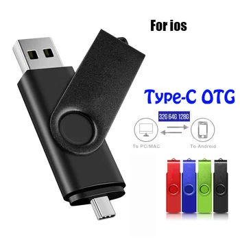 USB2.0 Tipo-C OTG Adattatore in Plastica, Pen Drive 128 GB Chiavetta USB da 64GB, 32GB Smartphone Flash U Dispositivo di Storage su Disco