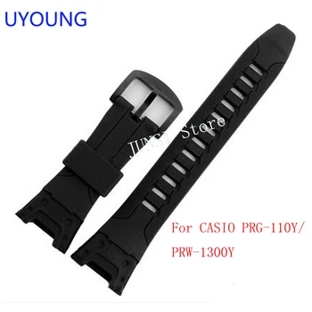 UYOUNG Cinturino Per orologio Casio PRG-110Y/PRW-1300Y cinturini in Silicone Nero Cinturino in Gomma Per gli uomini Bracciale
