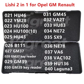 021-040 Lishi 2 in 1 2in1 HU46 YM28 HU100 HU43 B111 GM37 GM39 GM45 VA2T HU83 NE72 SX9 NE78 VA6 VAC102 HU136 Laguna3 per Opel GM