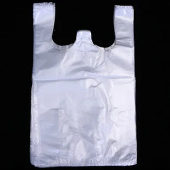 100Pcs Sacchetti di Plastica da Supermercato con Maniglia Utile di Stoccaggio in Plastica Trasparente Shopping Bag Rotolo di Imballaggio per Alimenti si conservano Strumenti