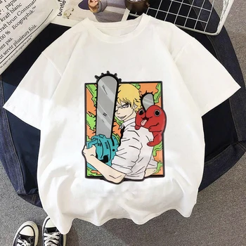 2023 Nuovo Carino Kawaii Pochita Shirt Motosega Uomo T-Shirt Cartoon Anime Vestiti Di Moda Manica Corta T-Shirt Boys Girls Top