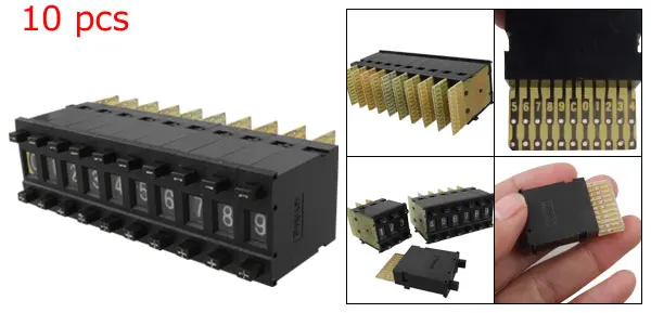 UXCELL 10Pcs Singola Unità Pushwheel selettore Rotativo Km1 0-9 Due Switch Per Ottenere Aumentando la Sequenza O la Sequenza di Ridurre