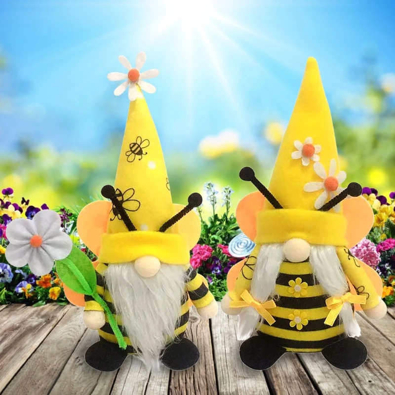 La festa della mamma, Primavera, Pasqua Bumble Bee Gnome Tomte Nisse svedese Elf Casa Colonica Arredamento Cucina, Scaffale a più Livelli Vassoio Decorazioni