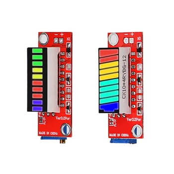 4-Colore Indicatore della Capacità della Batteria Modulo Colorato Livello della Batteria Tester Indicatore di 10 LED Display Contatore di energia DC2.5~24V