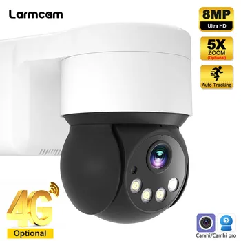 4G Sim, Fotocamera Esterna da 5 megapixel Protezione di Sicurezza 4K 8MP WiFi VIDEOSORVEGLIANZA Videosorveglianza IP 5X Zoom Cam NVR AI Tracking Mini PTZ CamHi